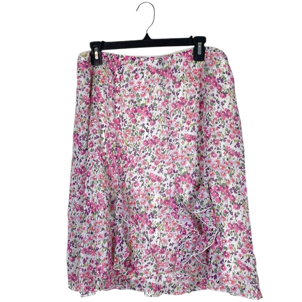 Vintage Y2K Kim Rogers Women's PXL Floral Lined Skirt Lizzie McGuire Cottagecore
